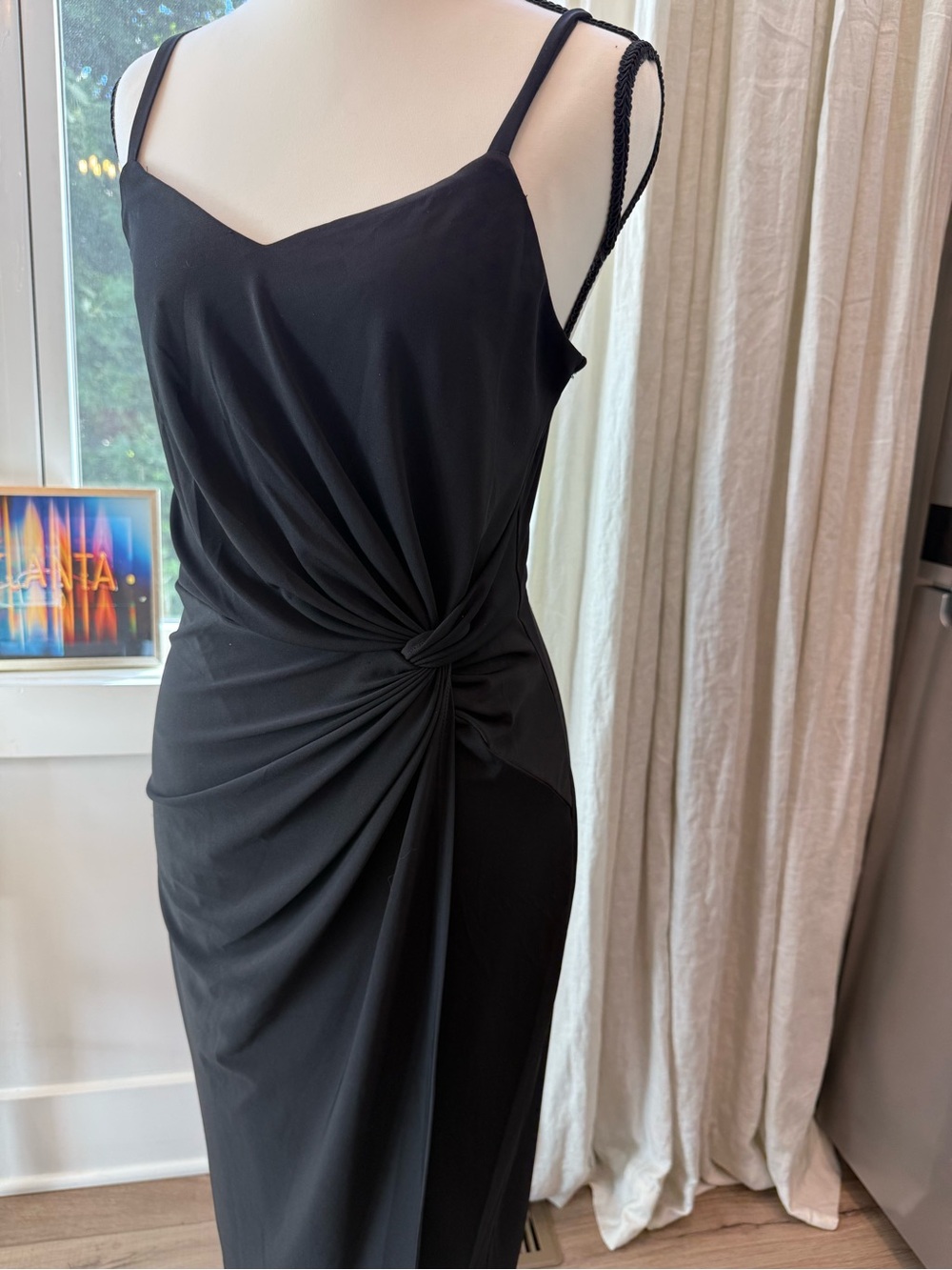 NWOT Nine Britton Vivienne Knit Fitted Midi Dress - size S Petite, in Black